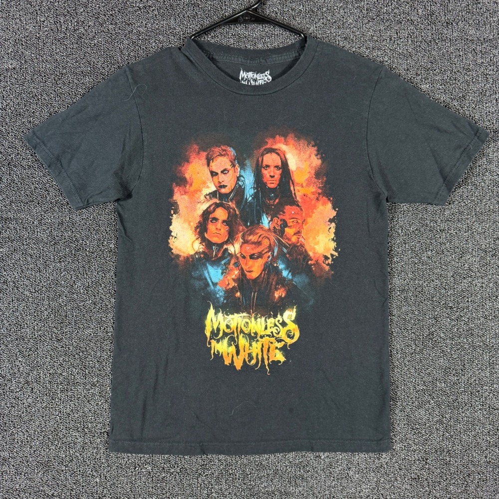Motionless In White Band Graphic T-Shirt Womens S Black 2022 Tour Metalcore Goth
